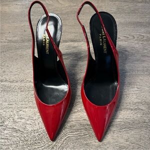Saint Laurent Red Patent Leather Stiletto Heels YSL
